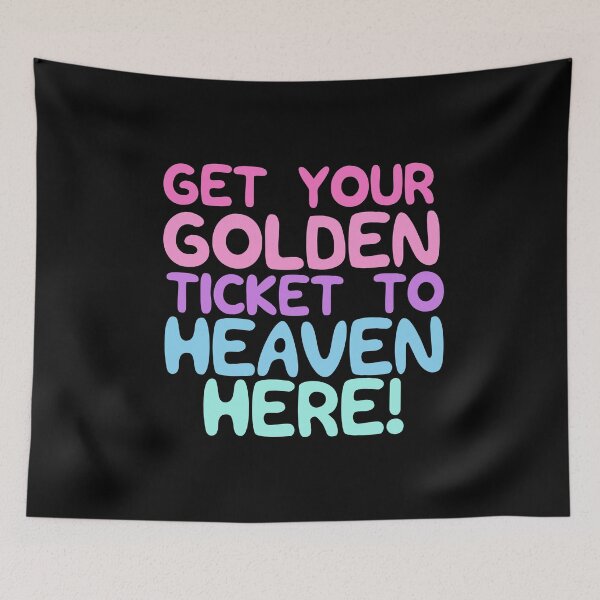 Item preview, Get your golden ticket to heaven pink vintage designed and sold by Scoopivich.