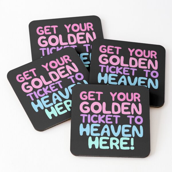 Item preview, Get your golden ticket to heaven pink vintage designed and sold by Scoopivich.
