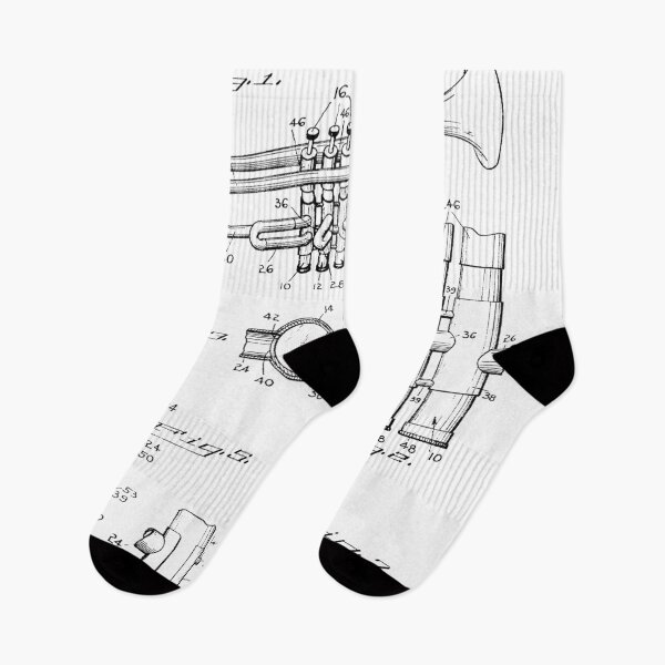 Item preview, Trumpet 1939 Patent - Black designed and sold by InkedArtPrints.