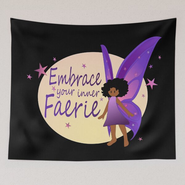 Item preview, Embrace your Inner Faeire - (Black Fairy with short curly hair) designed and sold by nutmegfairy.
