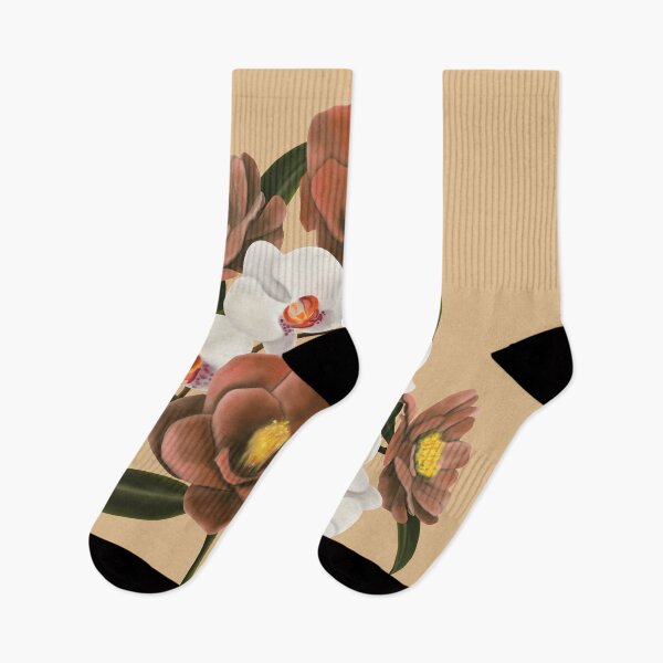 Item preview, Camellia and orchid bouquet in beige designed and sold by patternsbymira.