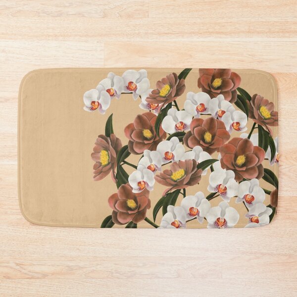 Item preview, Large camellia and orchid bouquet in beige designed and sold by patternsbymira.