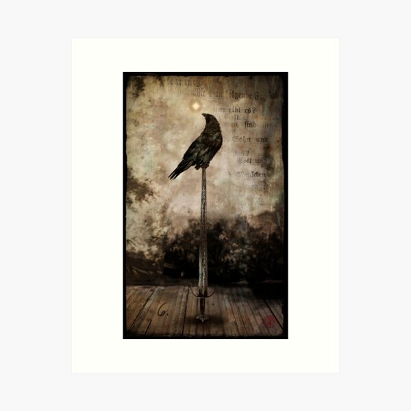 Raven On Sword Art Print