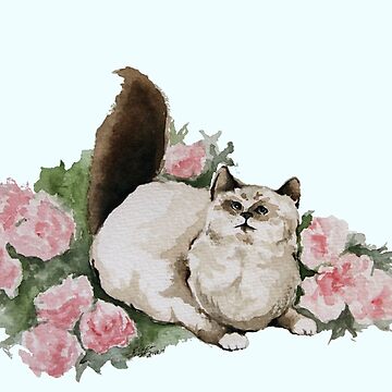 Artwork thumbnail, Peonies and Purrrs by crafty-fox
