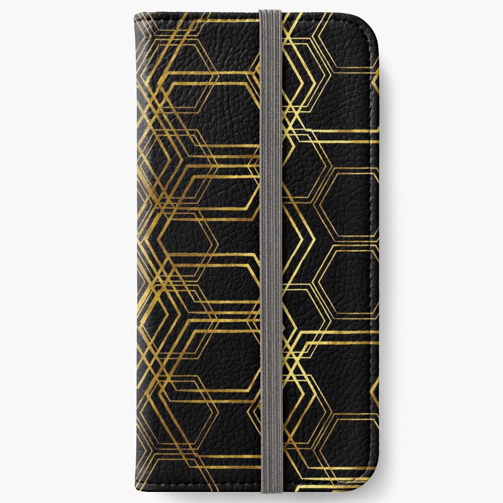 Hexagold Black iPhone Wallet