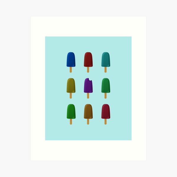 Multi coloured mini popsicle sticks  Art Print for Sale by