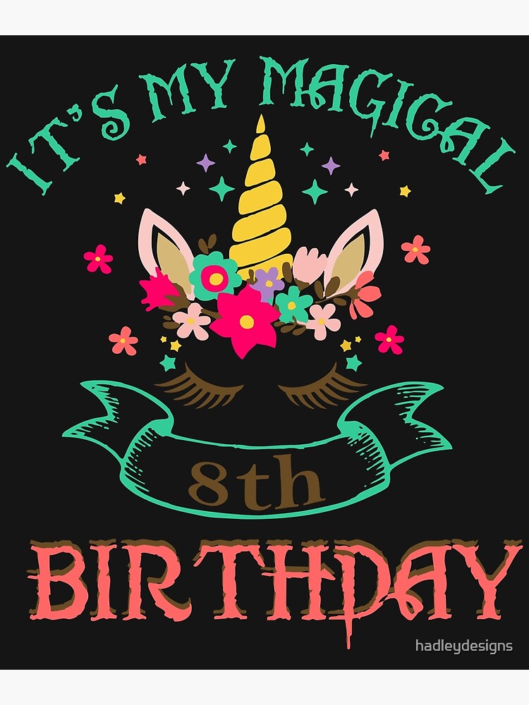It's My 8th Magical Birthday Girls Unicorn Birthday Shirt