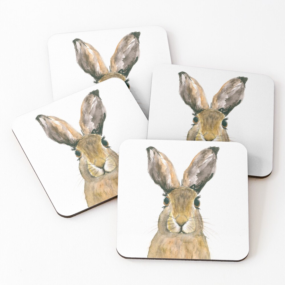 Watercolour Rabbit Coasters (Set of 4)