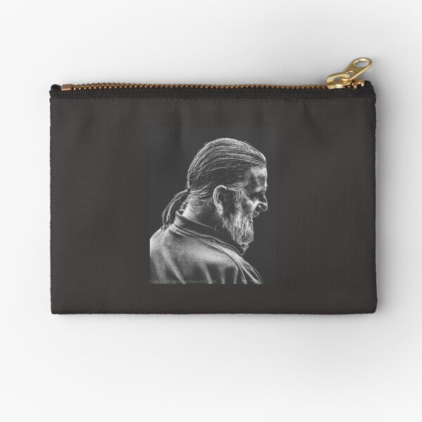Street Photography - longhaird bearded man Zipper Pouch