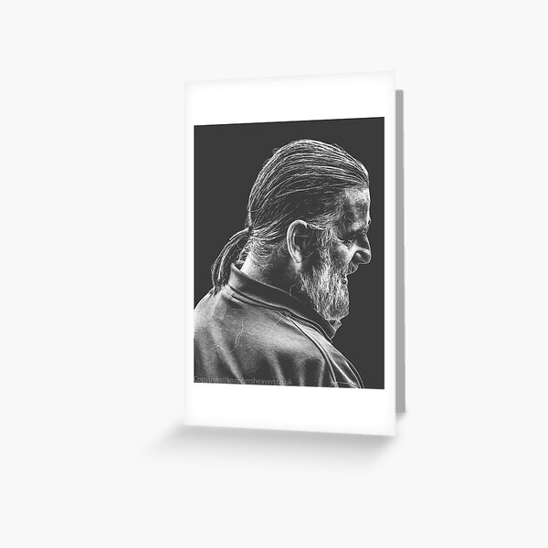 Street Photography - longhaird bearded man Greeting Card