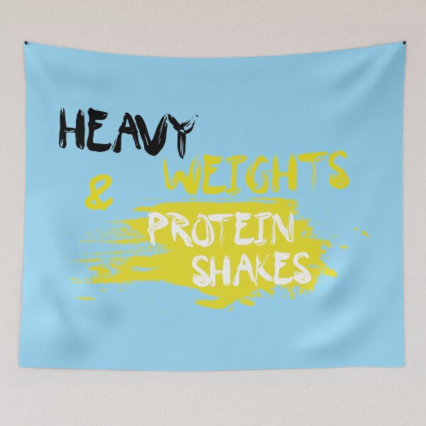 Item preview, Heavy Weights & Protein Shakes - Gym gift for Fitness Lover designed and sold by IslandLakeTree.