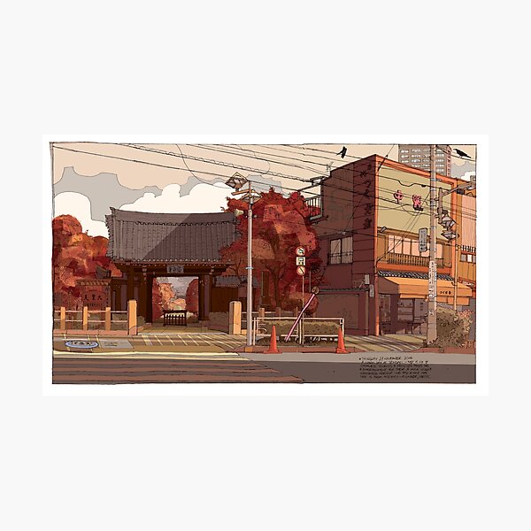 Autumn Temple Photographic Print