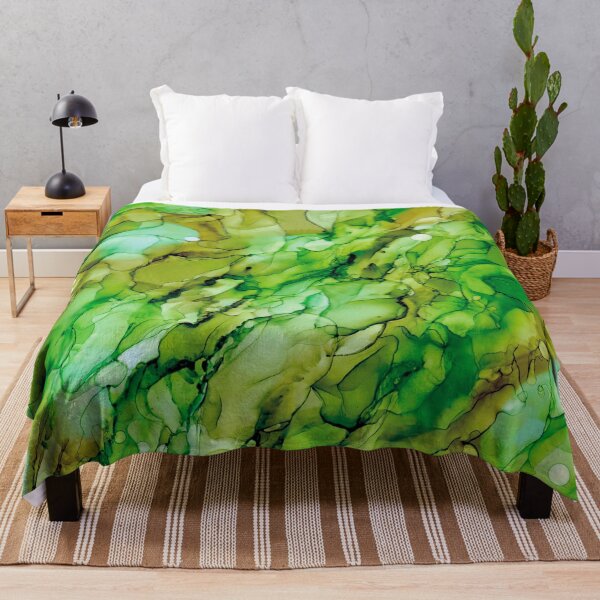 Item preview, Shades of Green: Original Abstract Alcohol Ink Painting designed and sold by herzart.