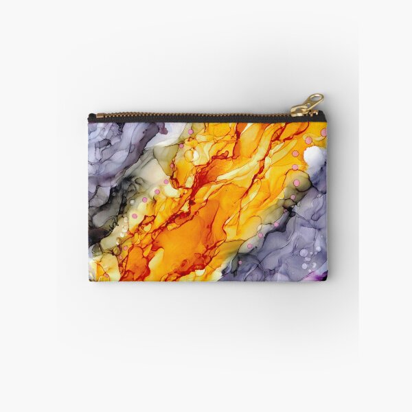 Item preview, Golden Eggplant: Original Abstract Alcohol Ink Painting designed and sold by herzart.