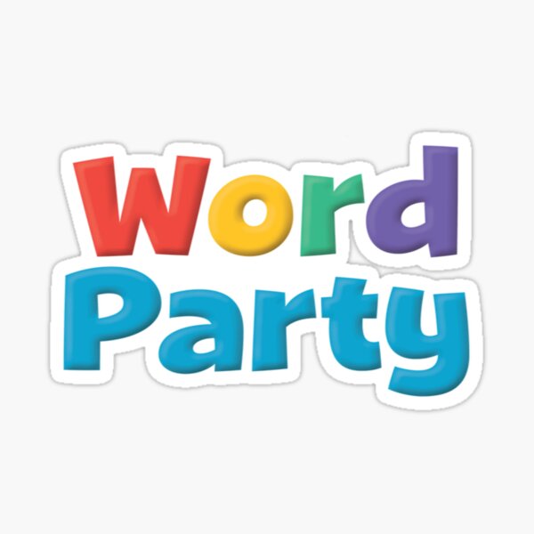 Download Word Party Kids Stickers | Redbubble