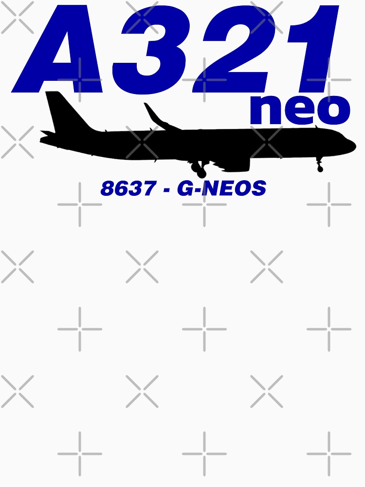 Thumbnail 7 of 7, Classic T-Shirt, A321neo 8637 G-NEOS (Black Print) designed and sold by AvGeekCentral.