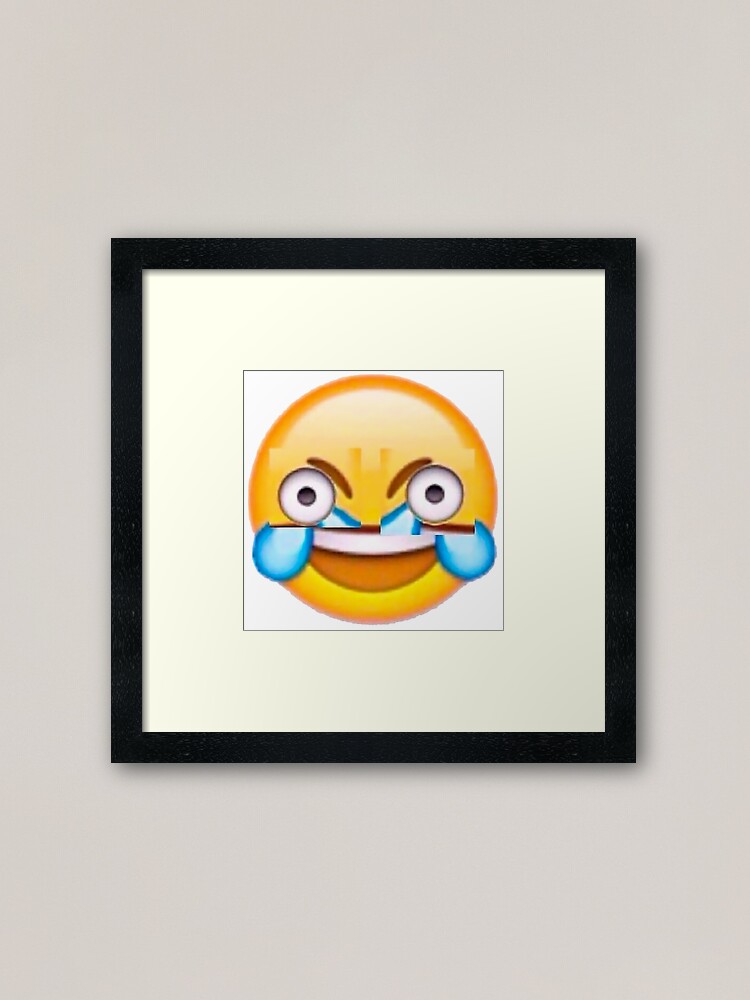 Cry Laugh Emoji Meme Framed Art Print By Amemestore Redbubble - crying emoji meme roblox crying meme on meme