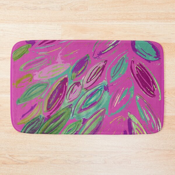 Item preview, Watercolor Leaves in Pink Magenta Purple Teal Blue Green designed and sold by djrunnels.