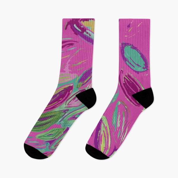 Item preview, Watercolor Leaves in Pink Magenta Purple Teal Blue Green designed and sold by djrunnels.