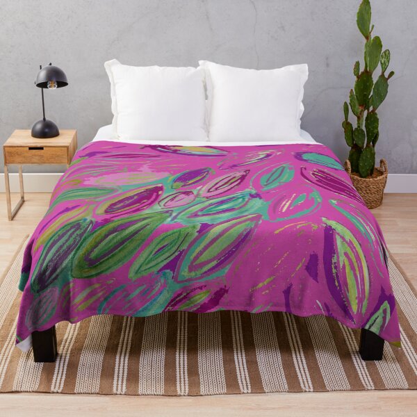 Item preview, Watercolor Leaves in Pink Magenta Purple Teal Blue Green designed and sold by djrunnels.