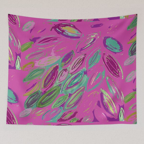 Item preview, Watercolor Leaves in Pink Magenta Purple Teal Blue Green designed and sold by djrunnels.