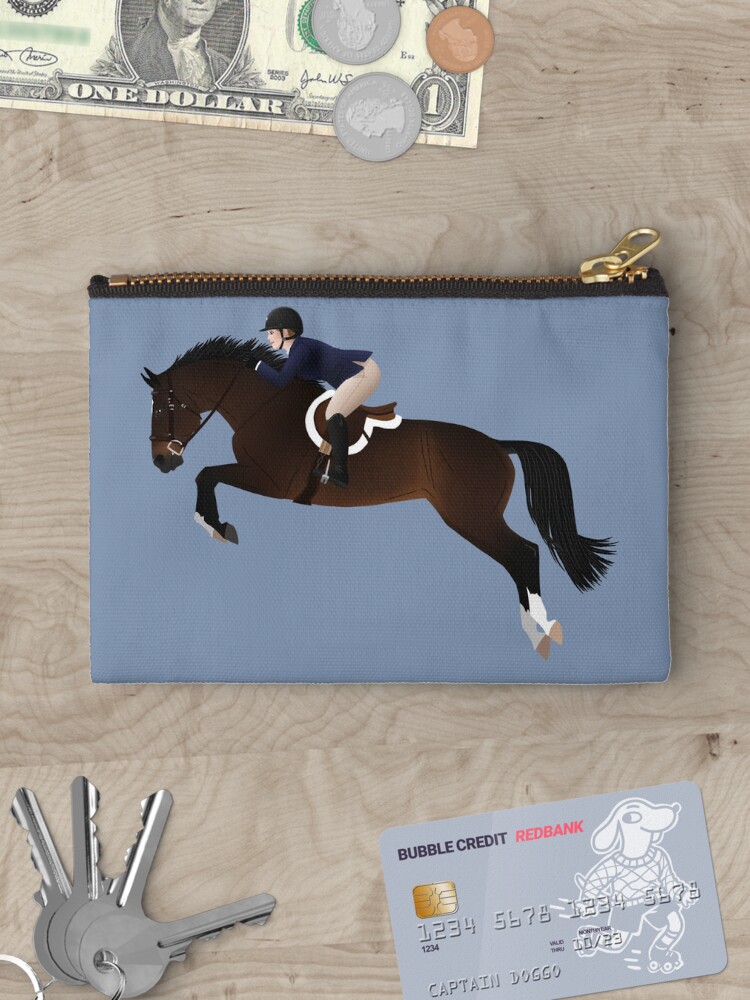 Thumbnail 3 of 4, Zipper Pouch, Bay Hunter Jumper - Equine Rampaige designed and sold by equinerampaige.
