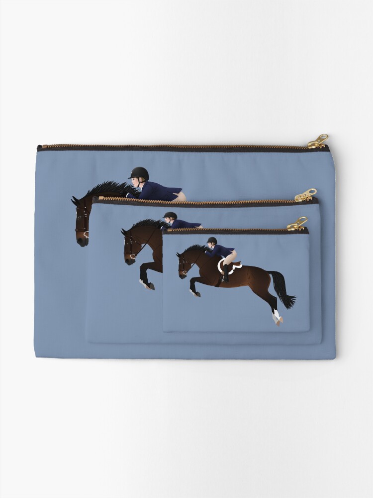 Thumbnail 2 of 4, Zipper Pouch, Bay Hunter Jumper - Equine Rampaige designed and sold by equinerampaige.
