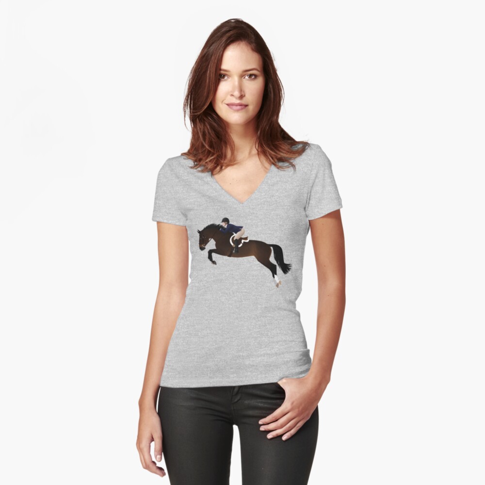 Item preview, Fitted V-Neck T-Shirt designed and sold by equinerampaige.