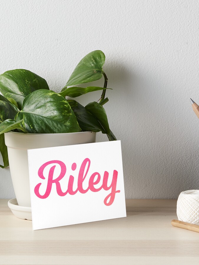 Riley girls name pink watercolor type Sticker for Sale by ComicKitsch