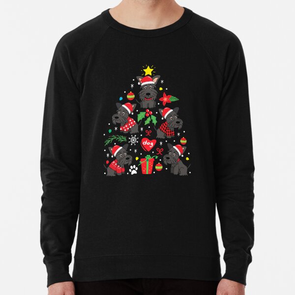 Scottish Terrier Christmas Ornament Tree Lightweight Sweatshirt