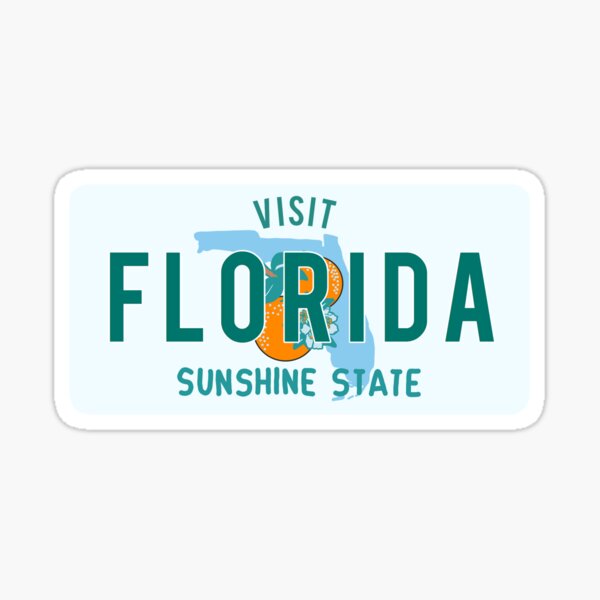 florida vintage license plate sticker Sticker