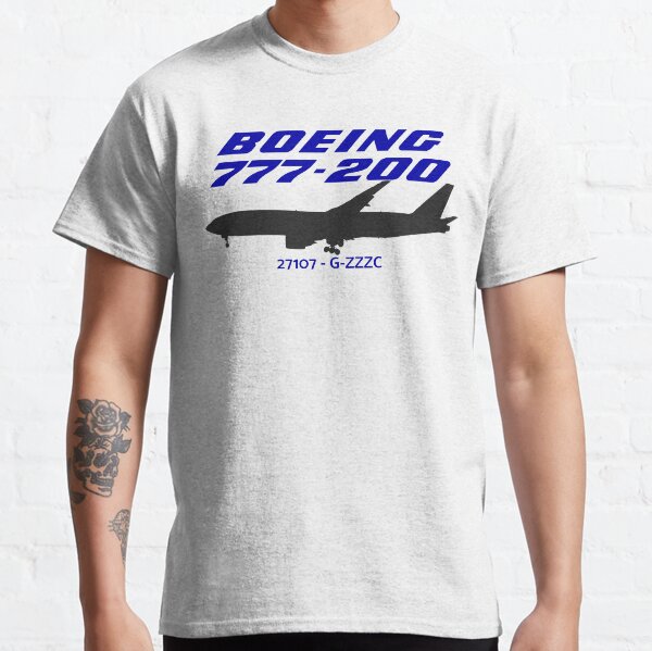 Boeing 777-200 27107 G-ZZZC (Black Print) Classic T-Shirt