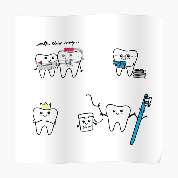 lindos dientes haciendo cosas Póster
