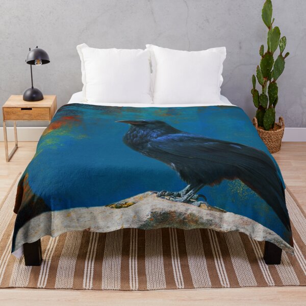 Item preview, Dramatic Crow on Stone Surreal Gothic Black Bird Home Decor Matted Picture A097 designed and sold by byNicol.