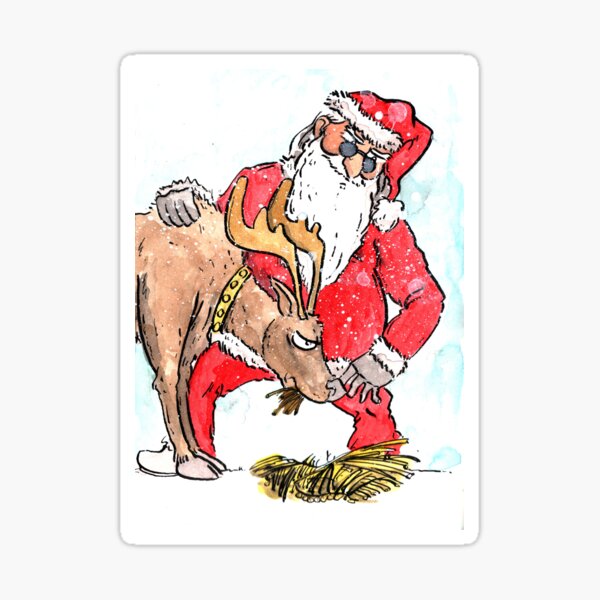 Feeding the Reindeer Sticker