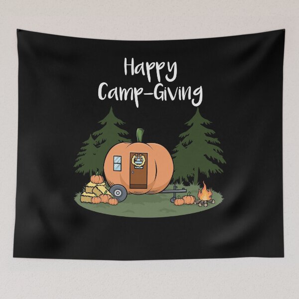 Artikelvorschau, Thanksgiving Camping Kürbiskuchen Türkei Lagerfeuer Zelt entworfen und verkauft von DSWShirts.