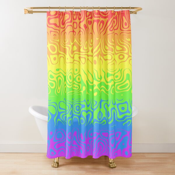 Lgbtq Symbol Shower Curtain Rainbow Flag Shower Curtain Colored Heart