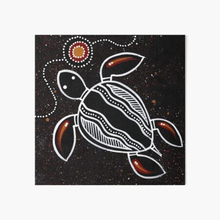Authentic Aboriginal Art - Sea Turtle Art Board Print