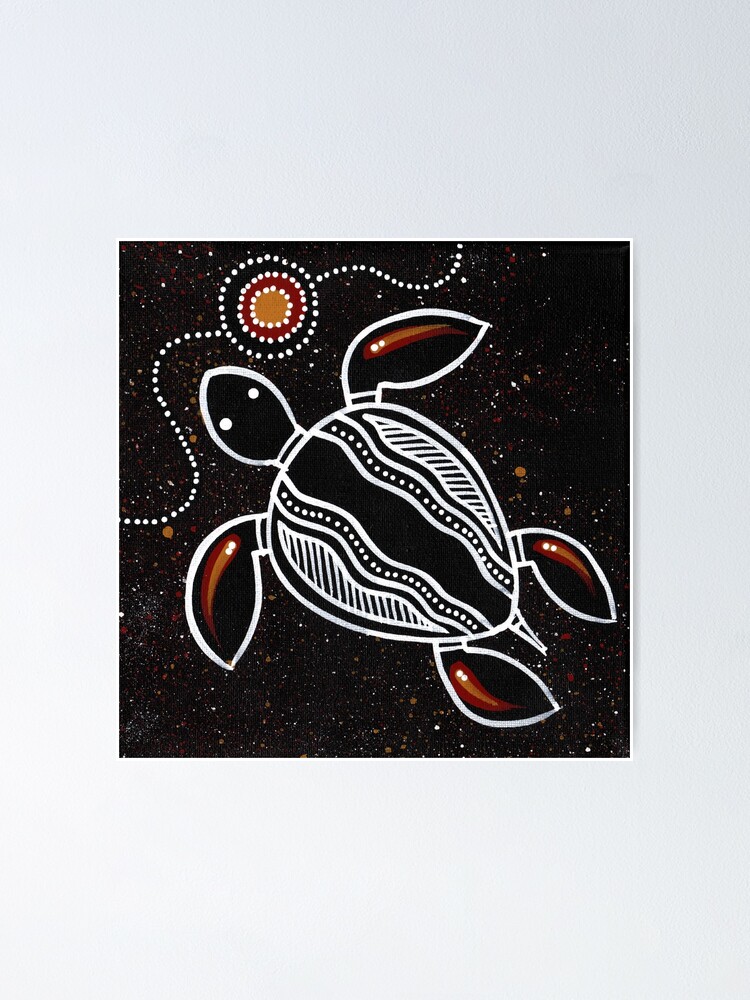 Turtle Aboriginal Sticker art Fish Vinyl cut Car boat Australian made & design 