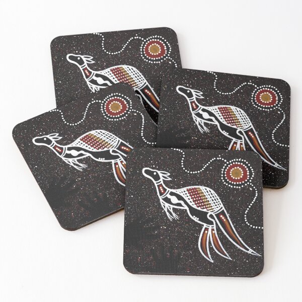 Item preview, Authentic Aboriginal Art -  Kangaroo (Black) designed and sold by HogarthArts.