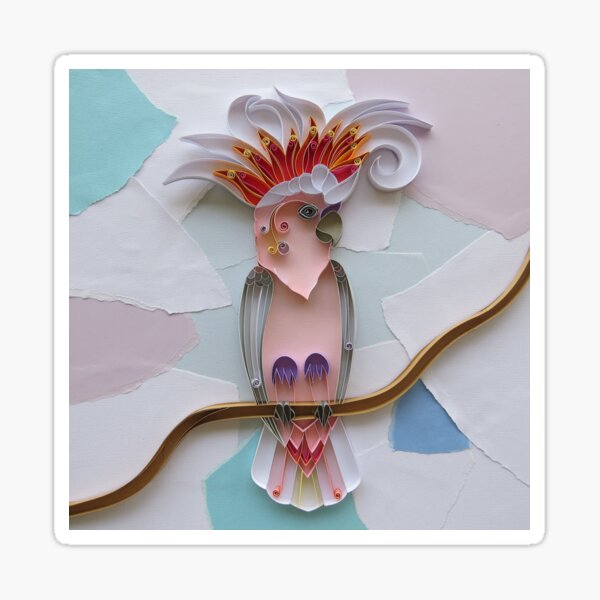 Australian Major Mitchell's Cockatoo, in Pink, Sticker