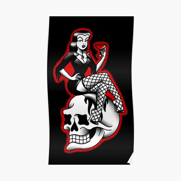 Salty-Dog American Traditional Lowbrow Femme Fatale Horror Pin-up Poster