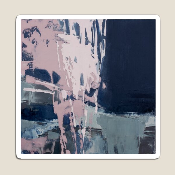 Aperçu de l'œuvre abstrait carré bleu marine rose créée et vendue par ElaSzczepaniak.