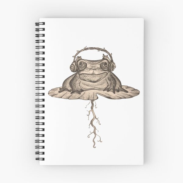 Item preview, Frog with Snail Headphones designed and sold by DinkumDoodles.