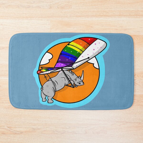 Item preview, Rhinoceros flying a hang glider designed and sold by piedaydesigns.