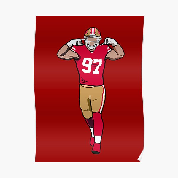 49ers Nick Bosa Wall Decor Flag - Ink In Action