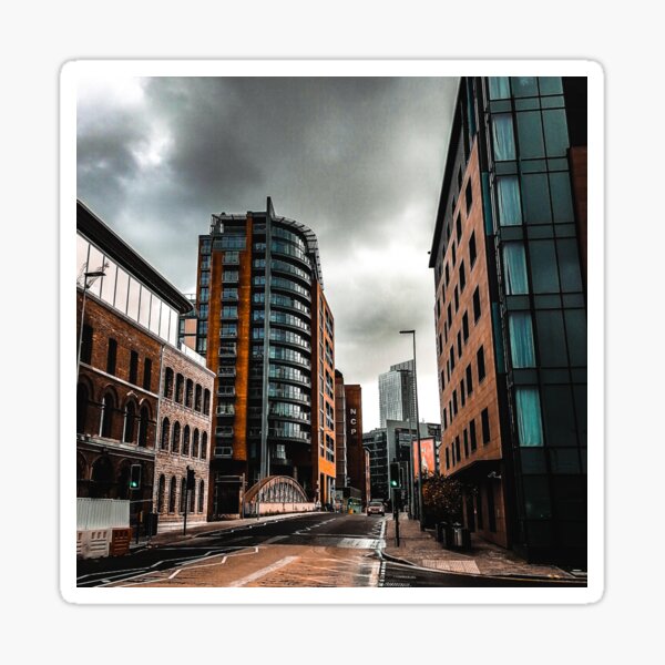 Deserted city of Manchester in autumn Sticker