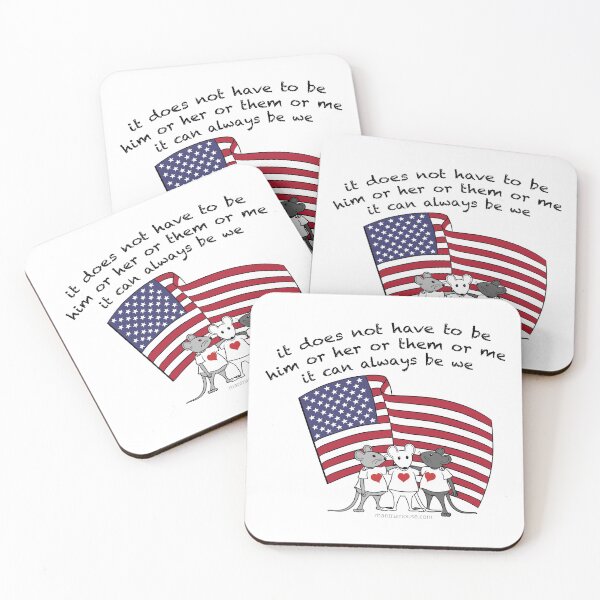 MantraMouse® It Can Always Be We Cartoon in Color Coasters (Set of 4)