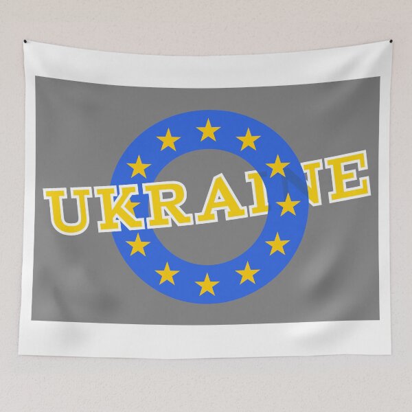 Item preview, State flag of Ukraine merged with Flag of the E.U. designed and sold by piedaydesigns.