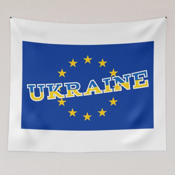 Item preview, Ukraine and European Union flag  designed and sold by piedaydesigns.